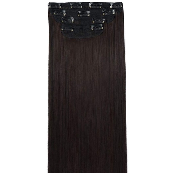 24” STRAIGHT DARK BROWN 280 GRAMS  4 PEICE CLIPINS main image 5